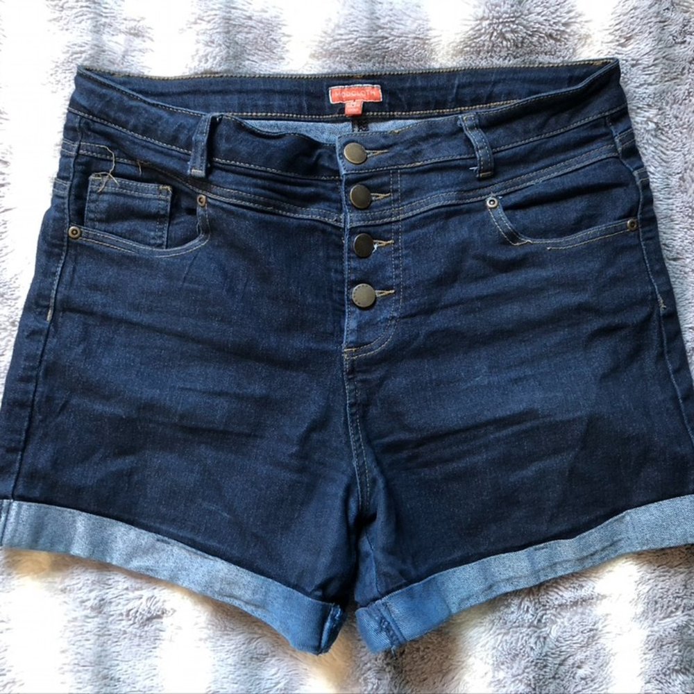 FINAL SALE! Modcloth 5-Button Jean Shorts Dark Wash 12 XL